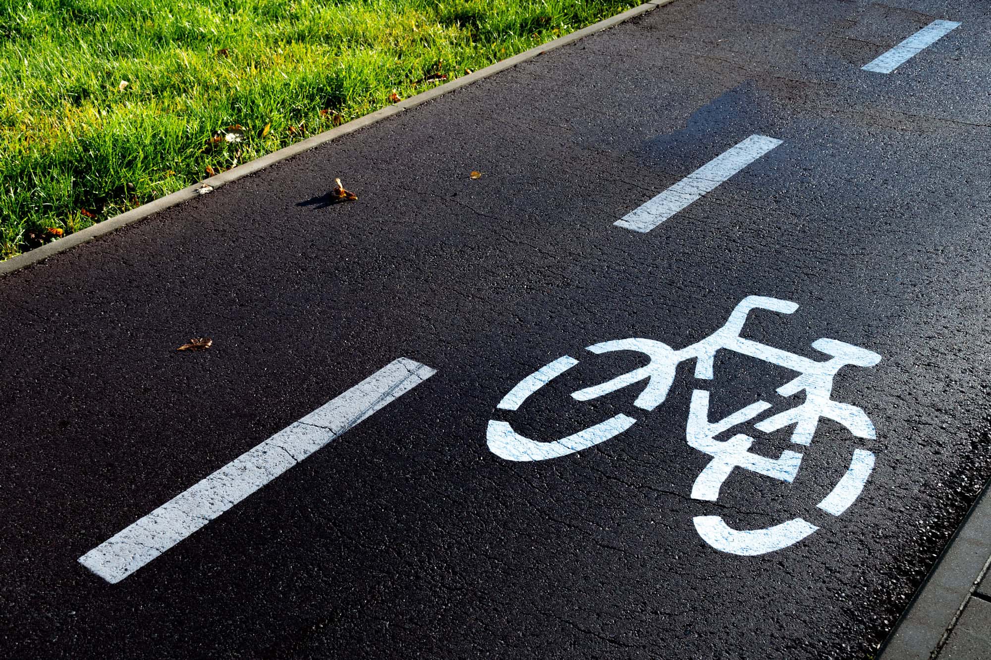 Personal injury lawyer shares a photo of a bike lane on a roadway